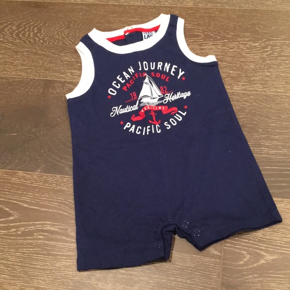 LITTLE LAD boys 18M one piece romper. Button snaps for easy diaper change. EUC - Picture 1 of 2